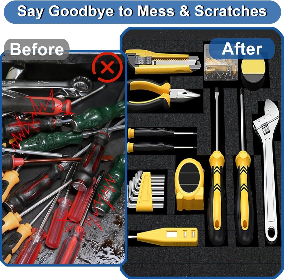 Tool Box Foam Inserts for Cases, 8pcs High Density Foam Sheets Foams Board Pick and Pluck Foams, Tool Box Liner