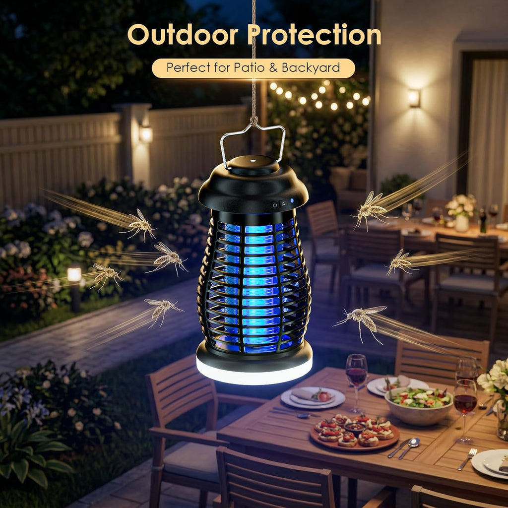 Cordless Bug Zapper Outdoor, 4200V Electric Mosquito Zapper, Fly Trap, Rechargeable Portable Fly Zapper, Waterproof