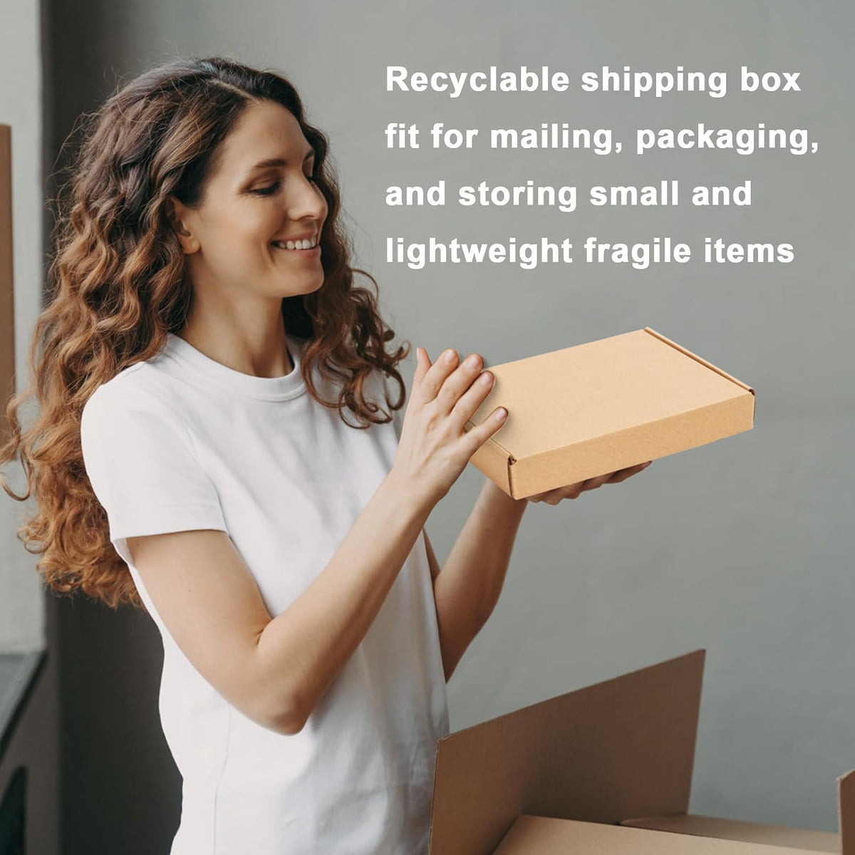 7x5x1 Inches Shipping Boxes Pack of 50, Small Corrugated Cardboard Box for Mailing Mailer Packing, Brown