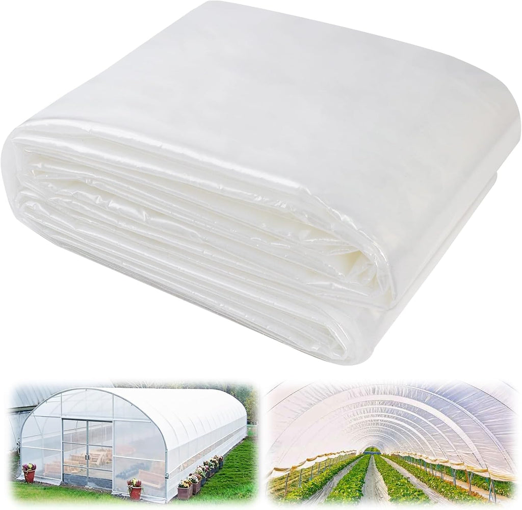 Greenhouse Plastic Sheeting, 12FT x 25FT 6 Mil UV Resistant