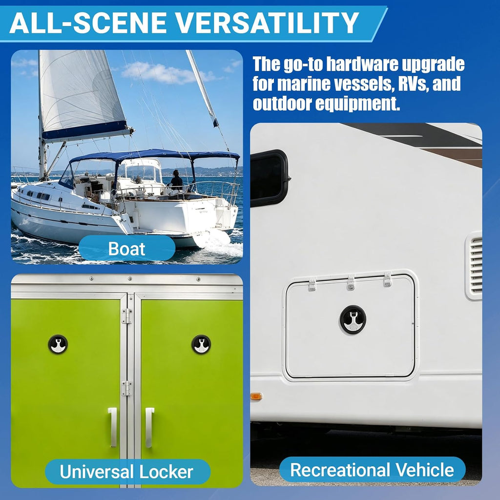T-Handle Boat Hatch Latch Lock with Keys, Black Chrome