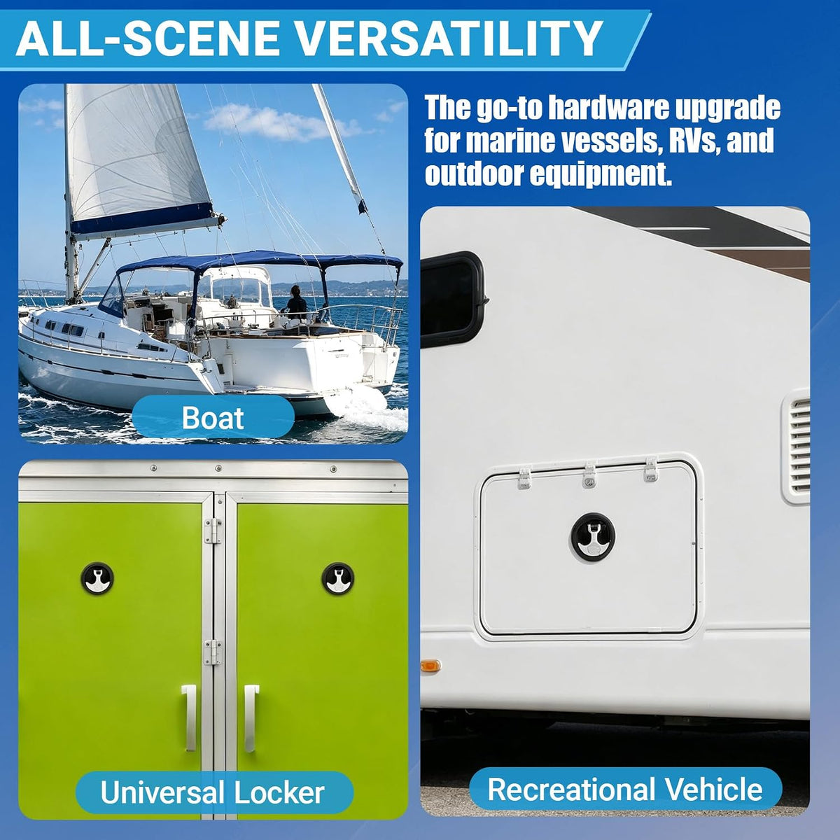 T-Handle Boat Hatch Latch Lock with Keys, Black Chrome