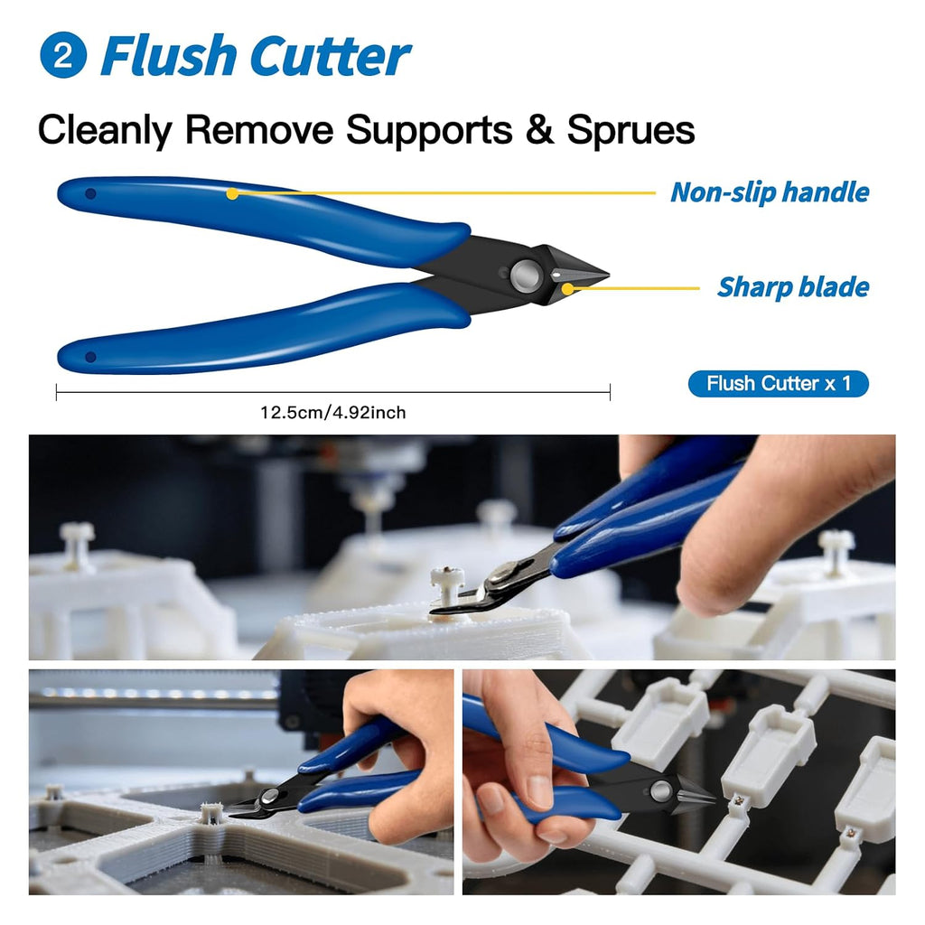 Deburring Tool 3D Printing for Resin PLA with Flush Cutters | 3D Printer Deburring Tool, Flush Cutter, Sanding