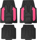 Heavy-Duty Rubber Floor Mats for Cars - Stripe Design, Universal Fit Full Set, Climaproof, Trimmable for Most Sedan