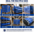 18" Stretch Wrap Film, 1500 ft, 80 Gauge (20 Micron), 7-Layer Clear Pallet Wrap, Up to 80% Stretch, Self-Adhering