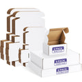 18 Pack Small Shipping Boxes Assorted Sizes, 6x4x3, 12x9x3, 13x10x2-6 PCS Each Small Boxes, White Corrugated Box