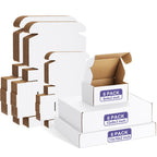 18 Pack Small Shipping Boxes Assorted Sizes, 6x4x3, 12x9x3, 13x10x2-6 PCS Each Small Boxes, White Corrugated Box