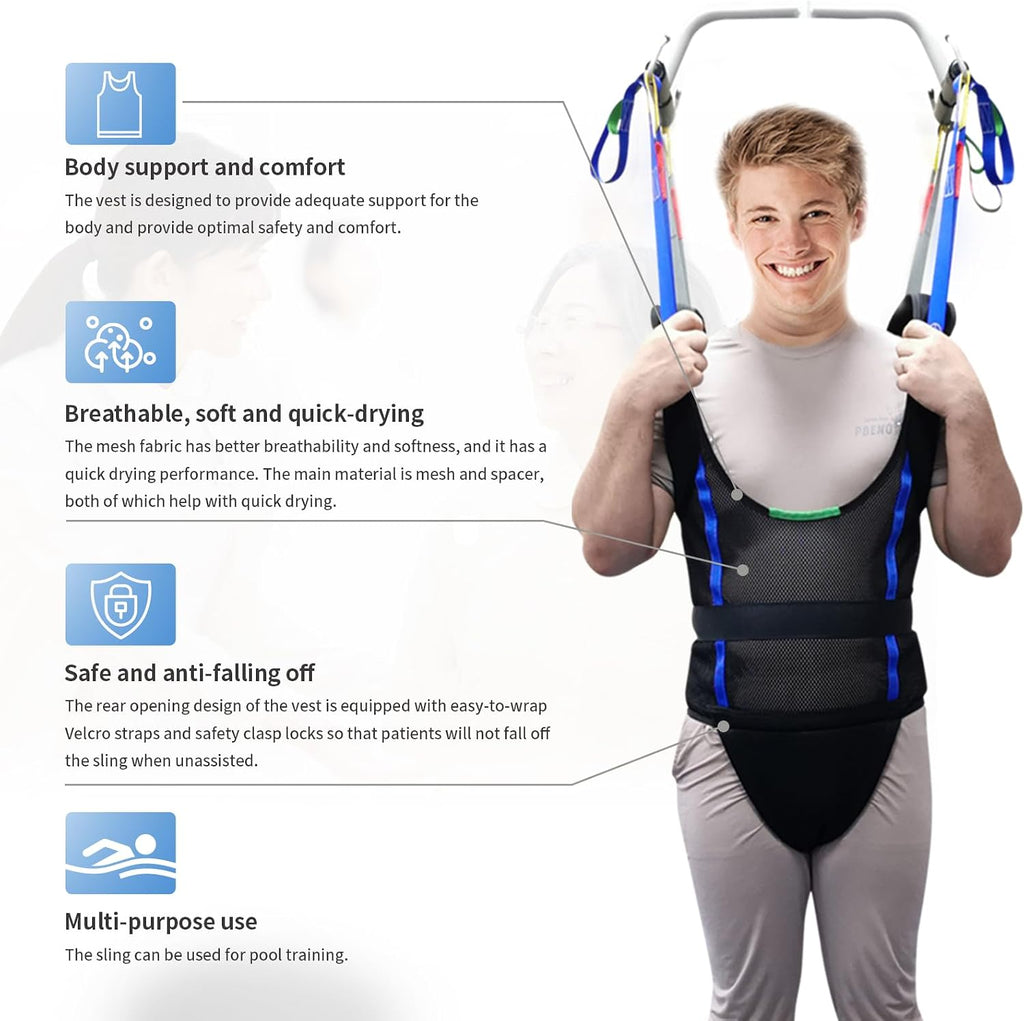 Patient Lift Sling Medical Transfer Sling for Patient Walking Training, Working Aids for Ambulation Support Training