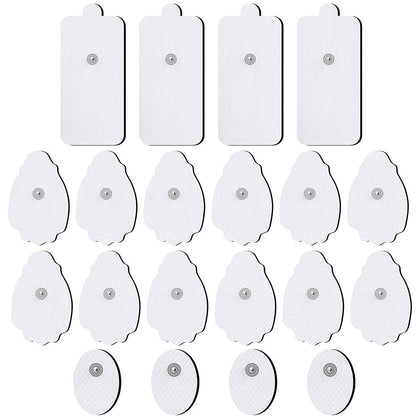 TENS/EMS Unit Replacement Pads NURSAL 20 Pack 3.5mm Snap Electrode Patches for Electrotherapy, Reusable Self-Adhesive