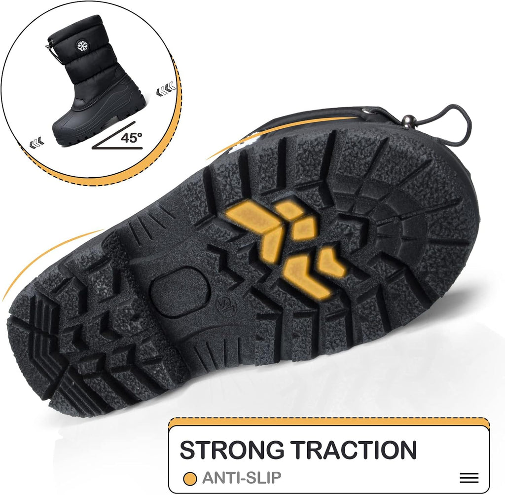 Snow Boots for Boys & Girls Warm Waterproof Slip Resistant Winter Shoes (Toddler/Little Kid/Big Kid)