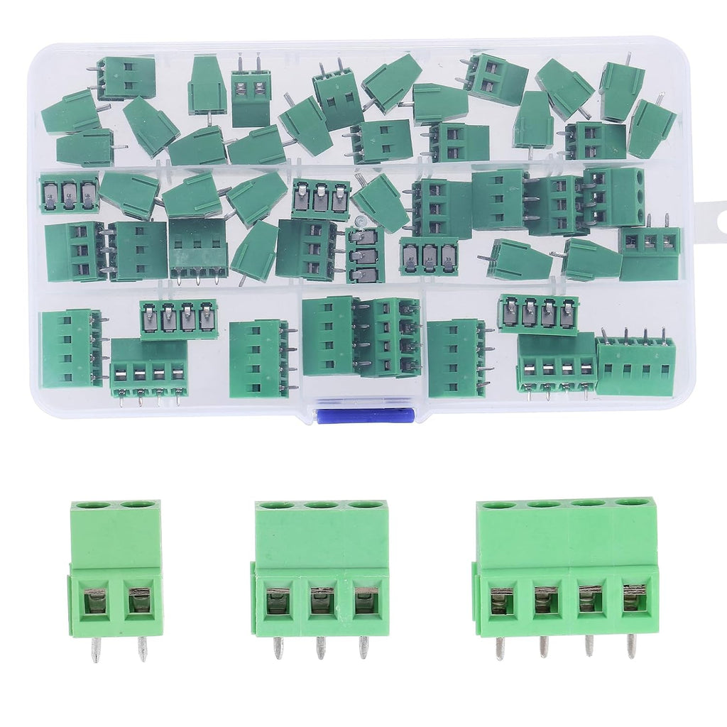 50PCS 5.08mm 0.2" Pitch PCB Mount Screw Terminal Block Connector