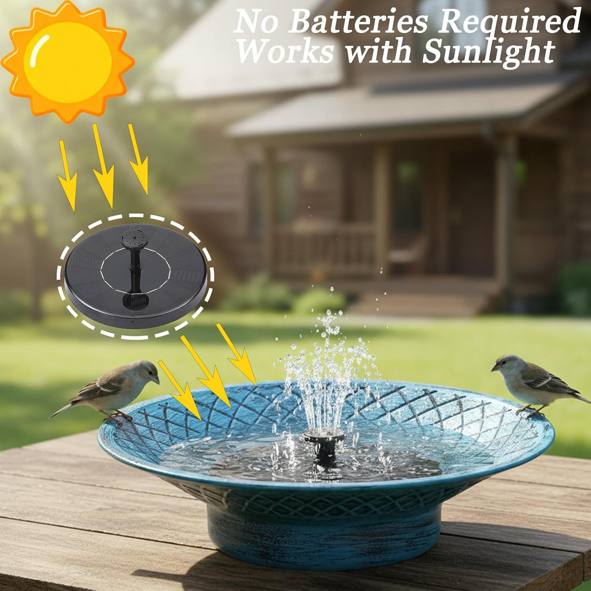 12.6" Bird Baths for Outdoors, Bird Bath Fountains, Bird Bath Feeder