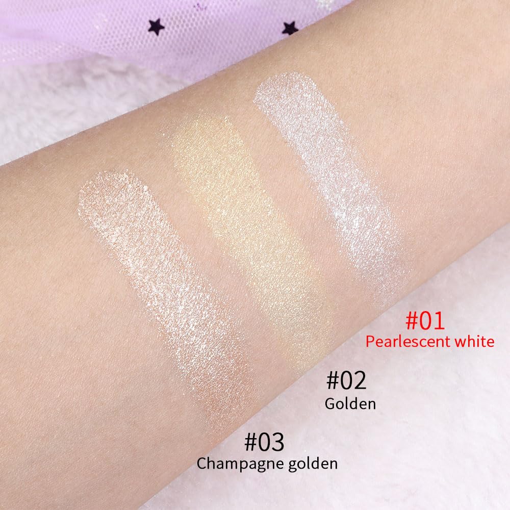 Pearl White Silver Face Highlighter Makeup, White Shimmer Glitter Diamond Sparkly Highlighters Makeup Eyeshadow
