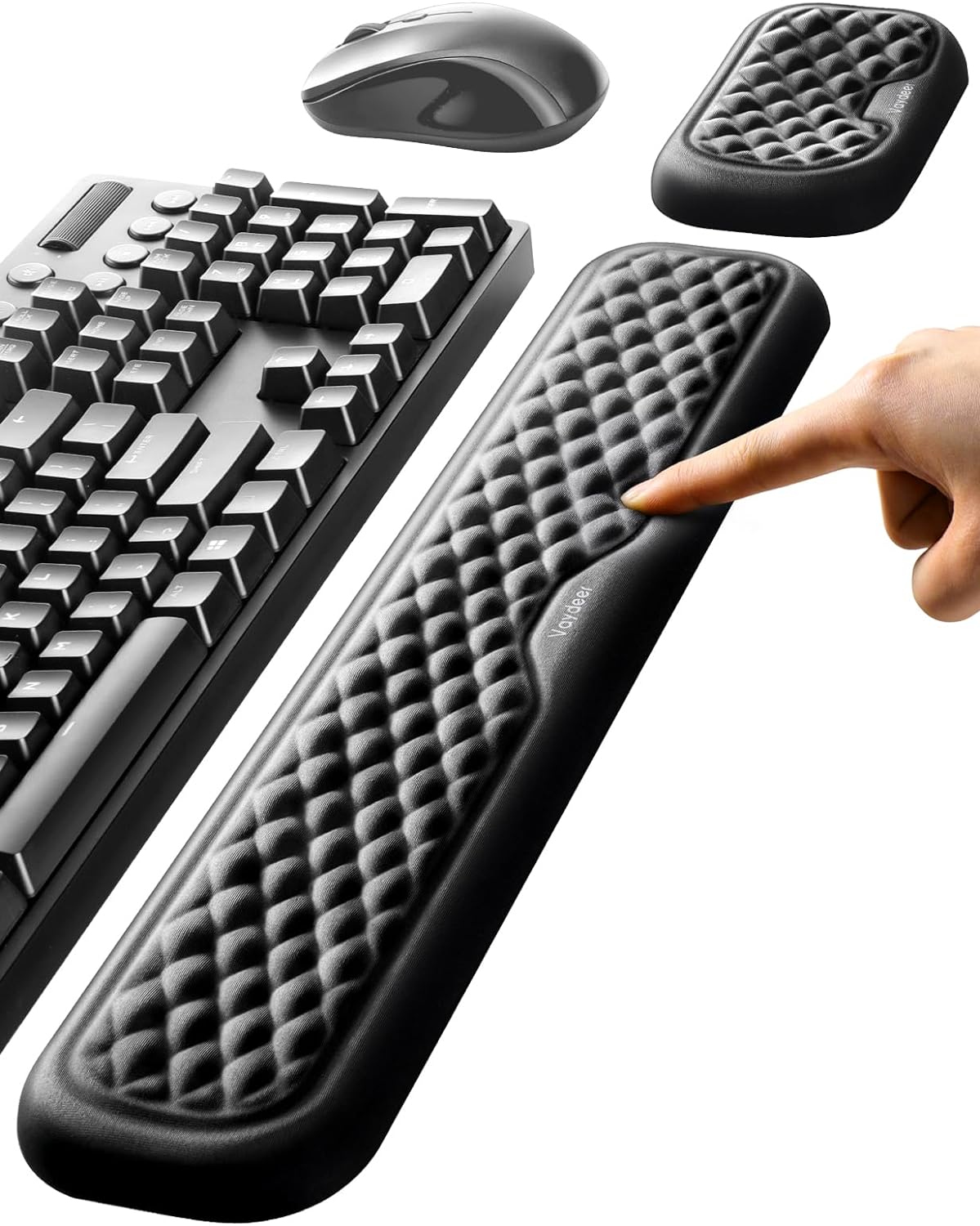 Wrist Rest for Keyboard and Mouse, Computer Ergonomic Wrist Support Pad, Soft Memory Foam Arm Cushion for Desk, Palm
