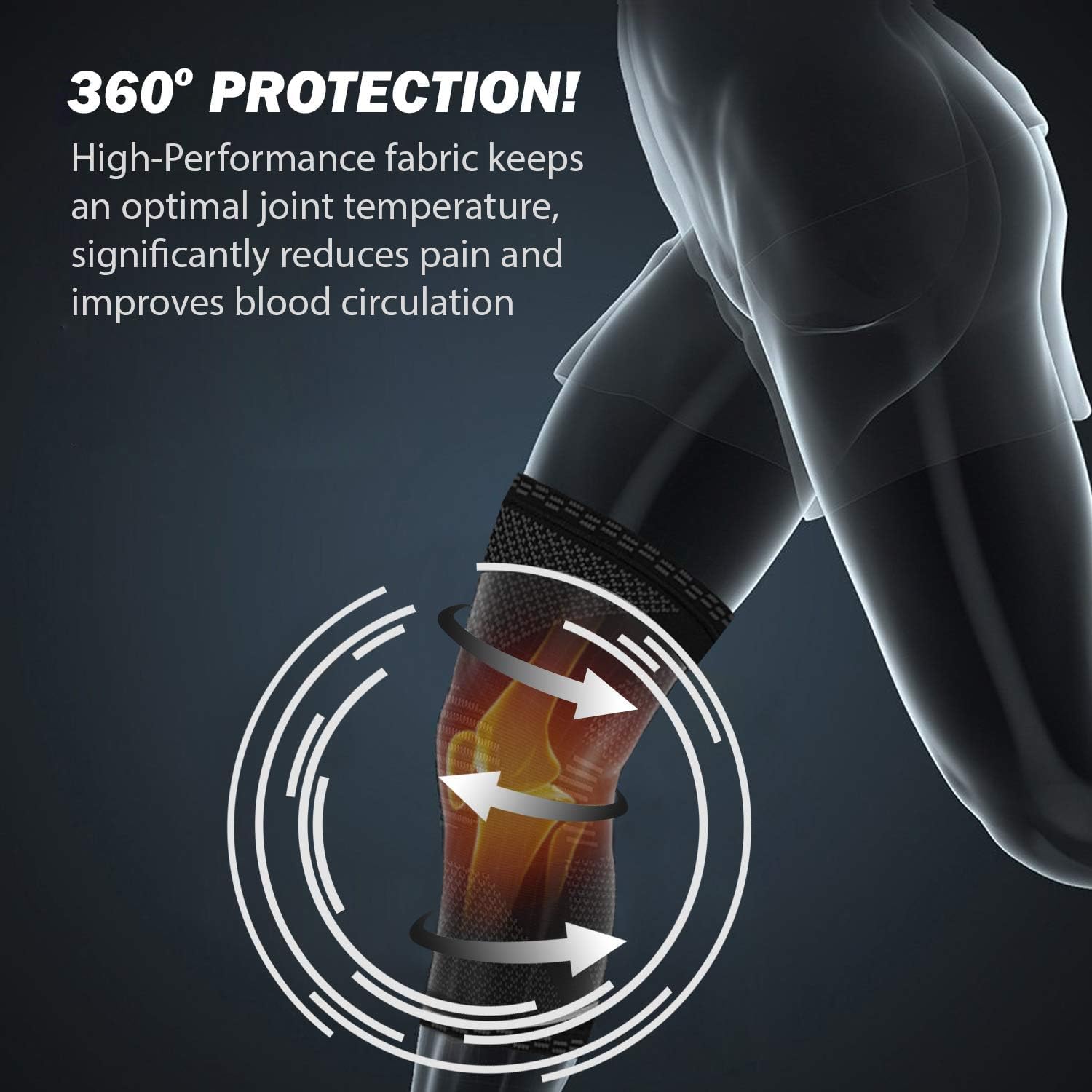 Knee Compression Sleeve - Best Knee Brace for Men & Women – Knee Support for Running, Basketball, Weightlifting, Gym
