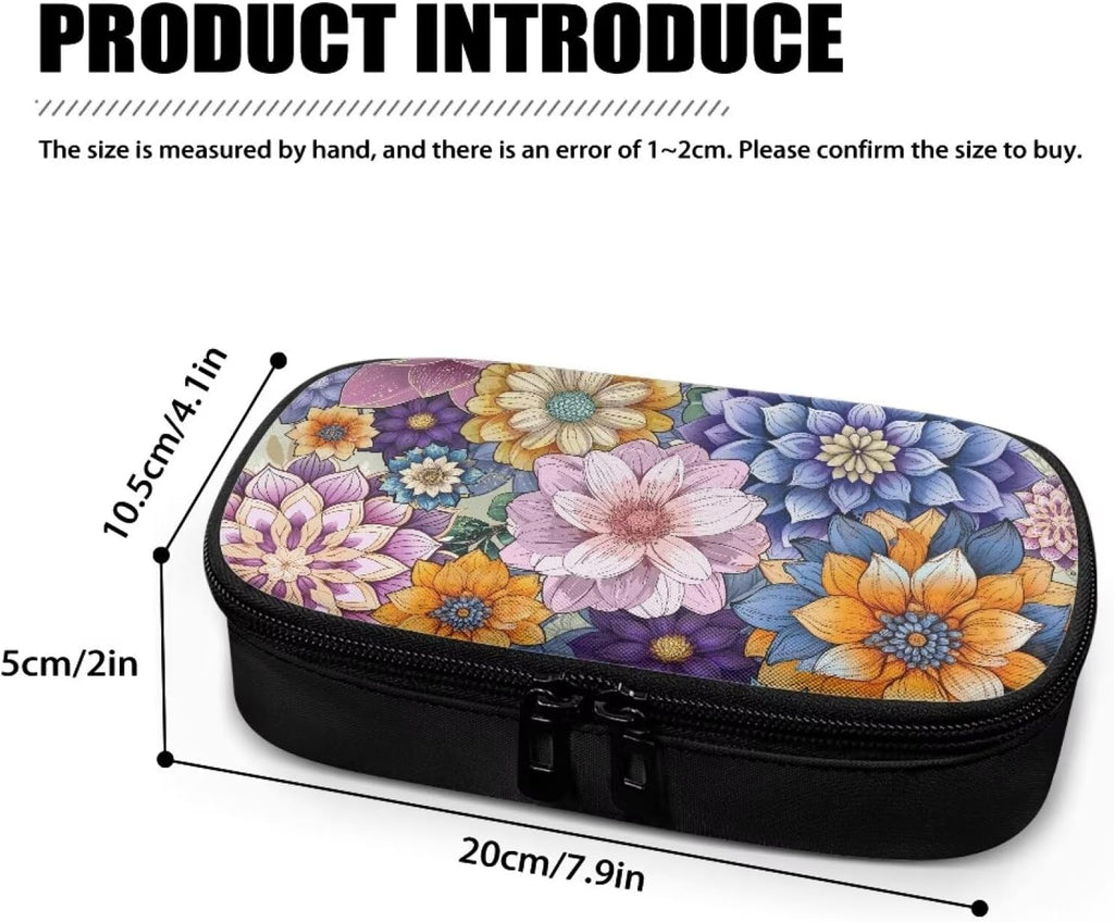 Bohemian Flower Diabetic Supplies Bag Carrying Case Organizer For Diabetes Testing Kit, Blood Glucose Monitor Kit