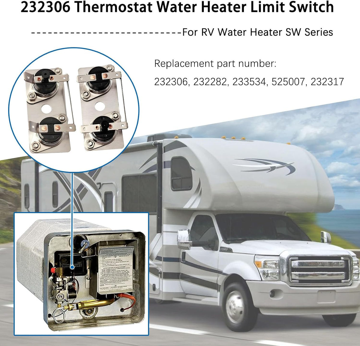 232306 & 232282 RV Thermostat Water Heater Limit Switch Kit 12V & 120V