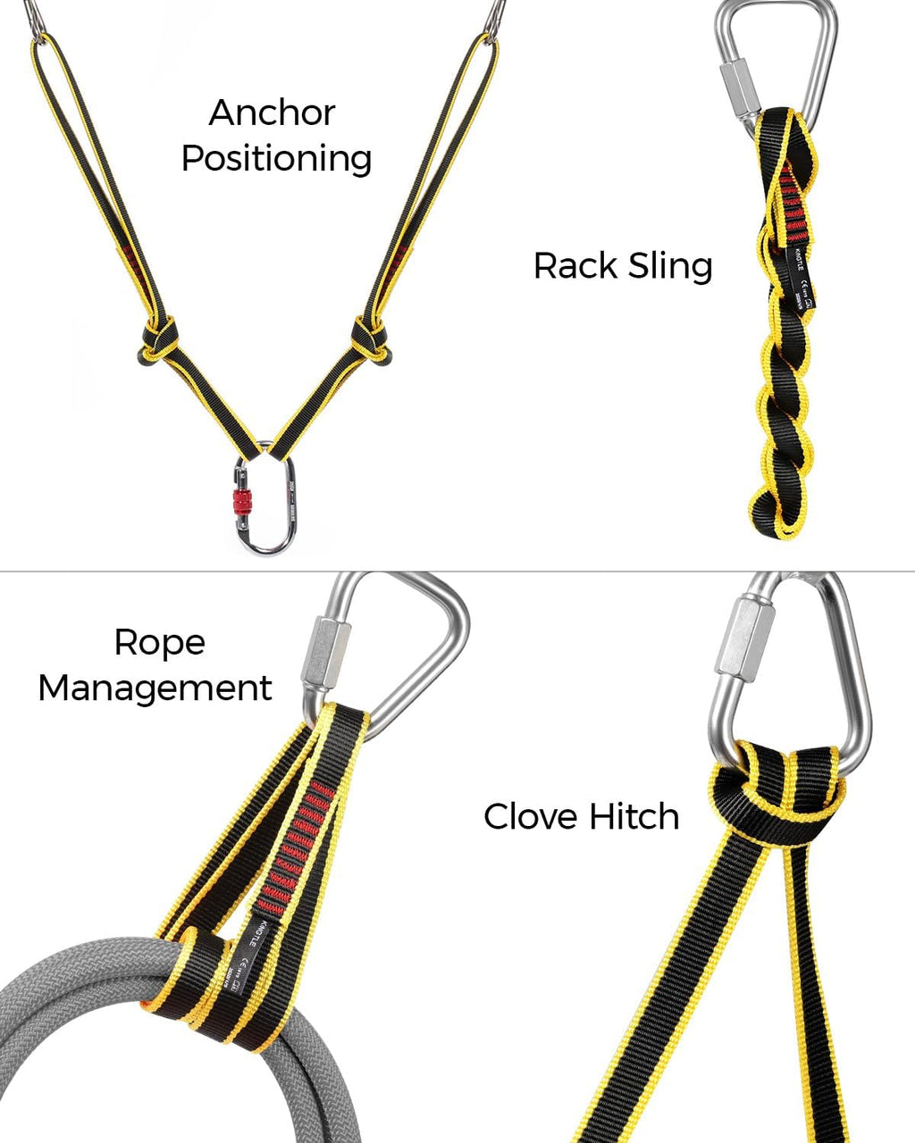 20mm Nylon Climbing Sling Runner 22kN / 4950lbf CE UIAA Certified | Rock Climbing Webbing Straps for Outdoor
