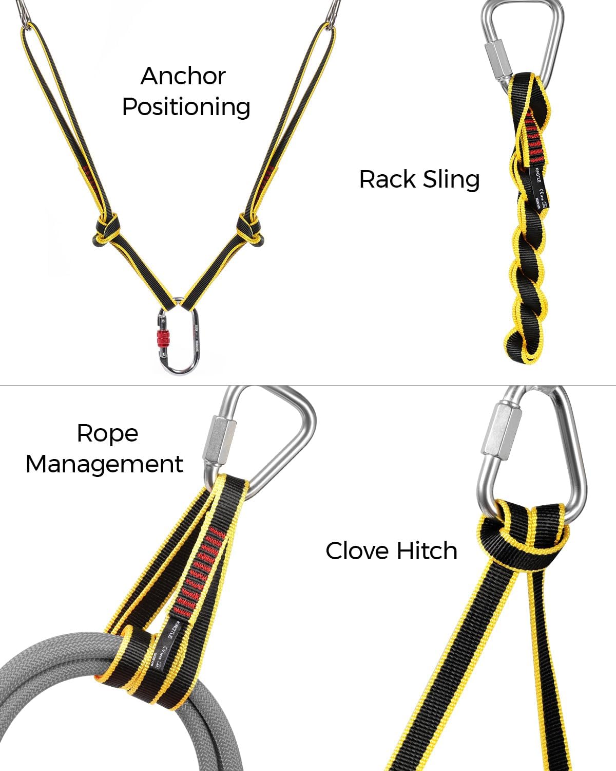 20mm Nylon Climbing Sling Runner 22kN / 4950lbf CE UIAA Certified | Rock Climbing Webbing Straps for Outdoor