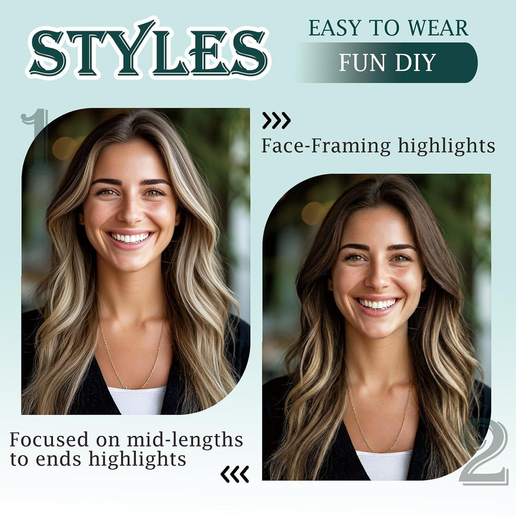 6 PCS Clip in Short Hair Extensions Real Human Hair Seamless & Invisible for Women Instant Volume Highlight Length