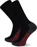 Men's Steel Toe Cotton Work Boot Crew Socks - 2 Pairs - Durable Cushioning