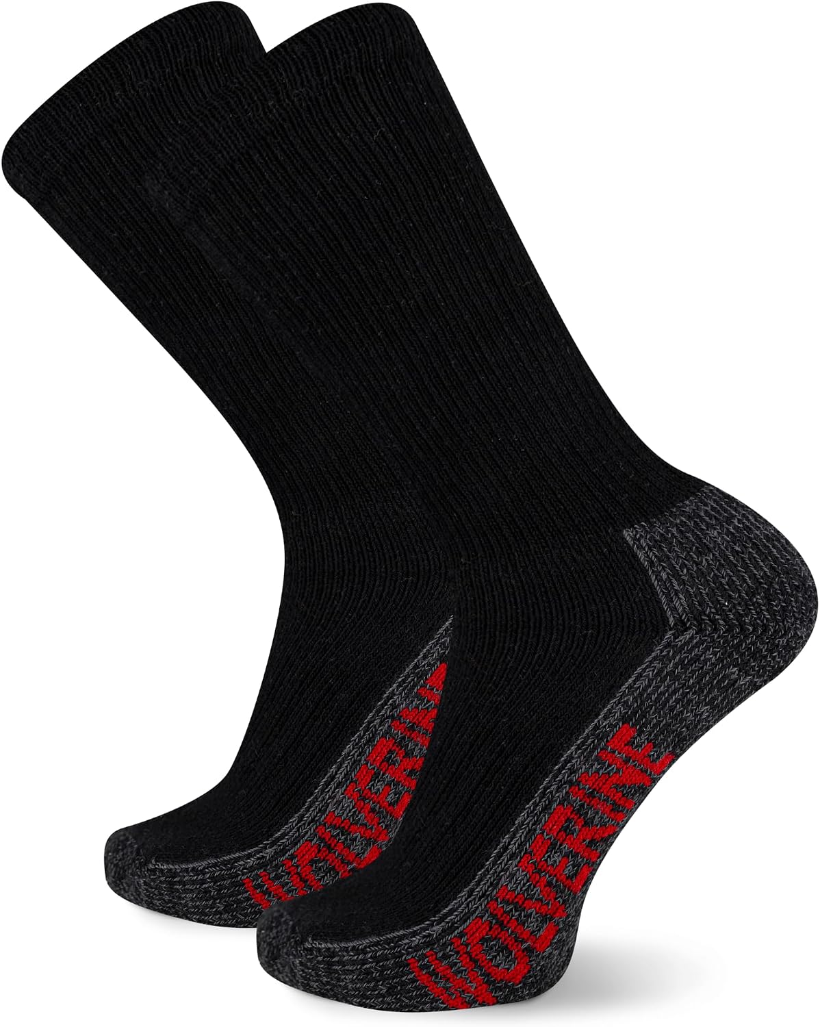 Men's Steel Toe Cotton Work Boot Crew Socks - 2 Pairs - Durable Cushioning