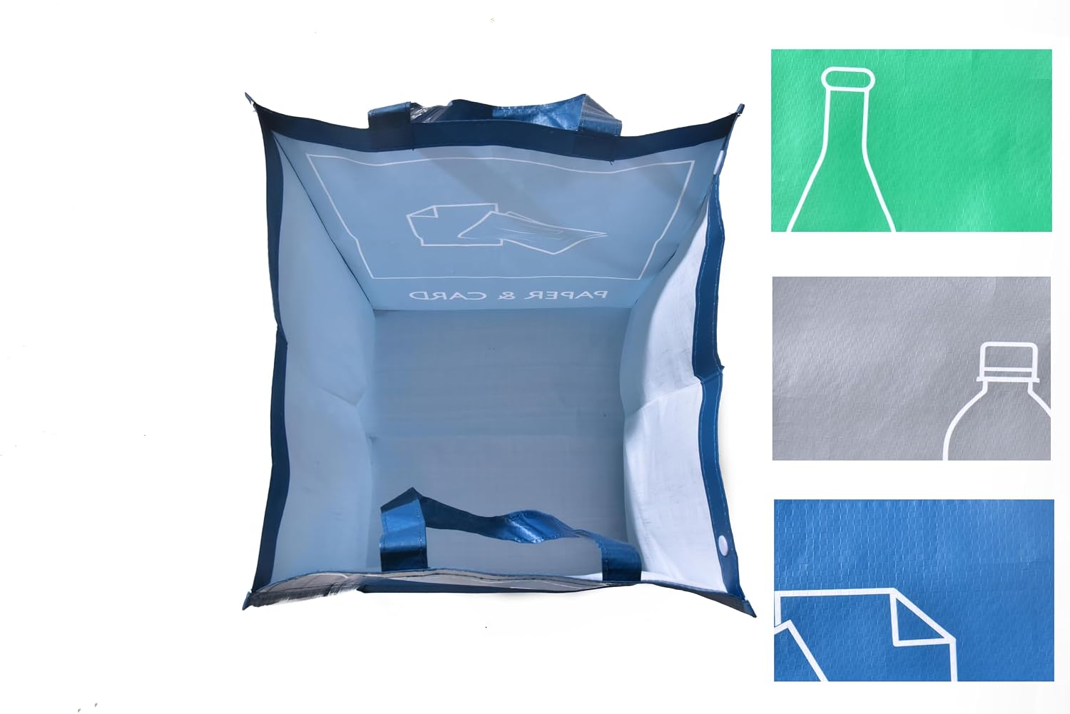 Reusable Recycling Bin Bags, 3-Pack Indoor and Outdoor Separate Waste Sorting Organizer Compartment Container