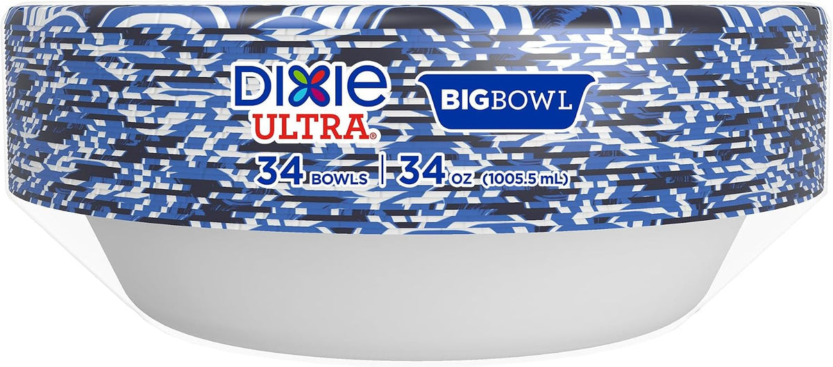 Large Paper Bowls, 34 oz Disposable Bowls, 34 Count