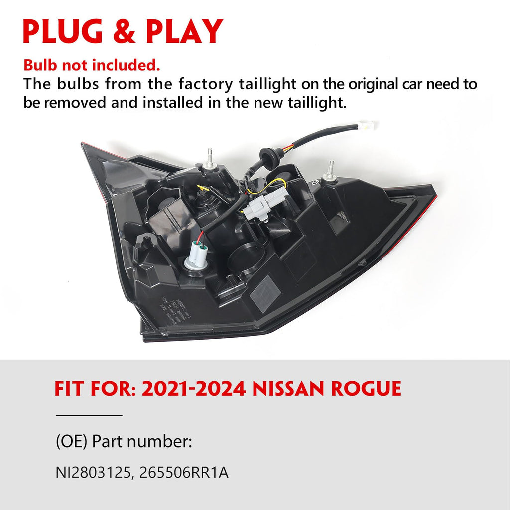 Right LED Inner Tail Light Fit for Nissan Rogue 2021-2024