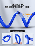 EVOULTES 1/4 In x 28 Ft Polyurethane Recoil Air Compressor Hose