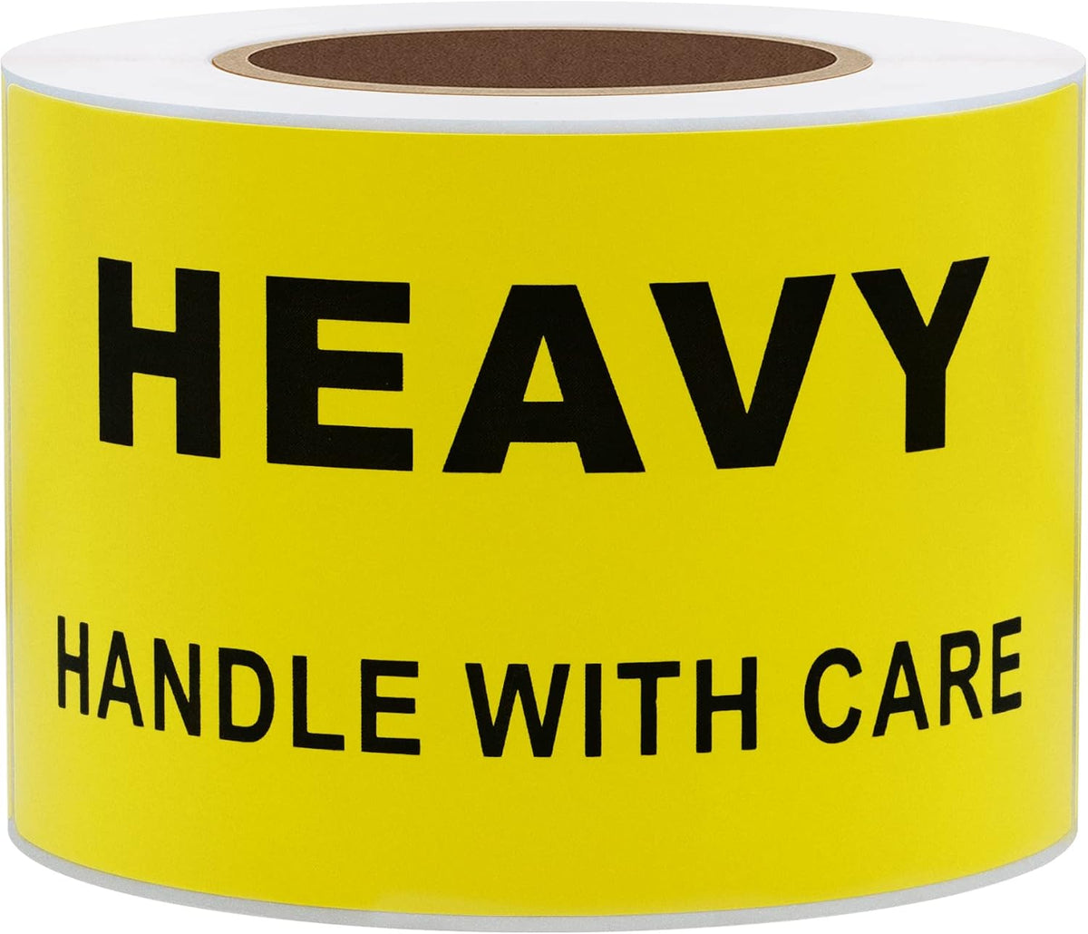 2x4 inch Yellow Heavy Handle with Care Special Handling Shipping Labels Stickers Total 200 Adhesive Labels Per Roll