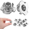 M METERXITY 10-Pack M6x8.7mm T-nut, 4-Pronged Tee Nut Threaded Insert