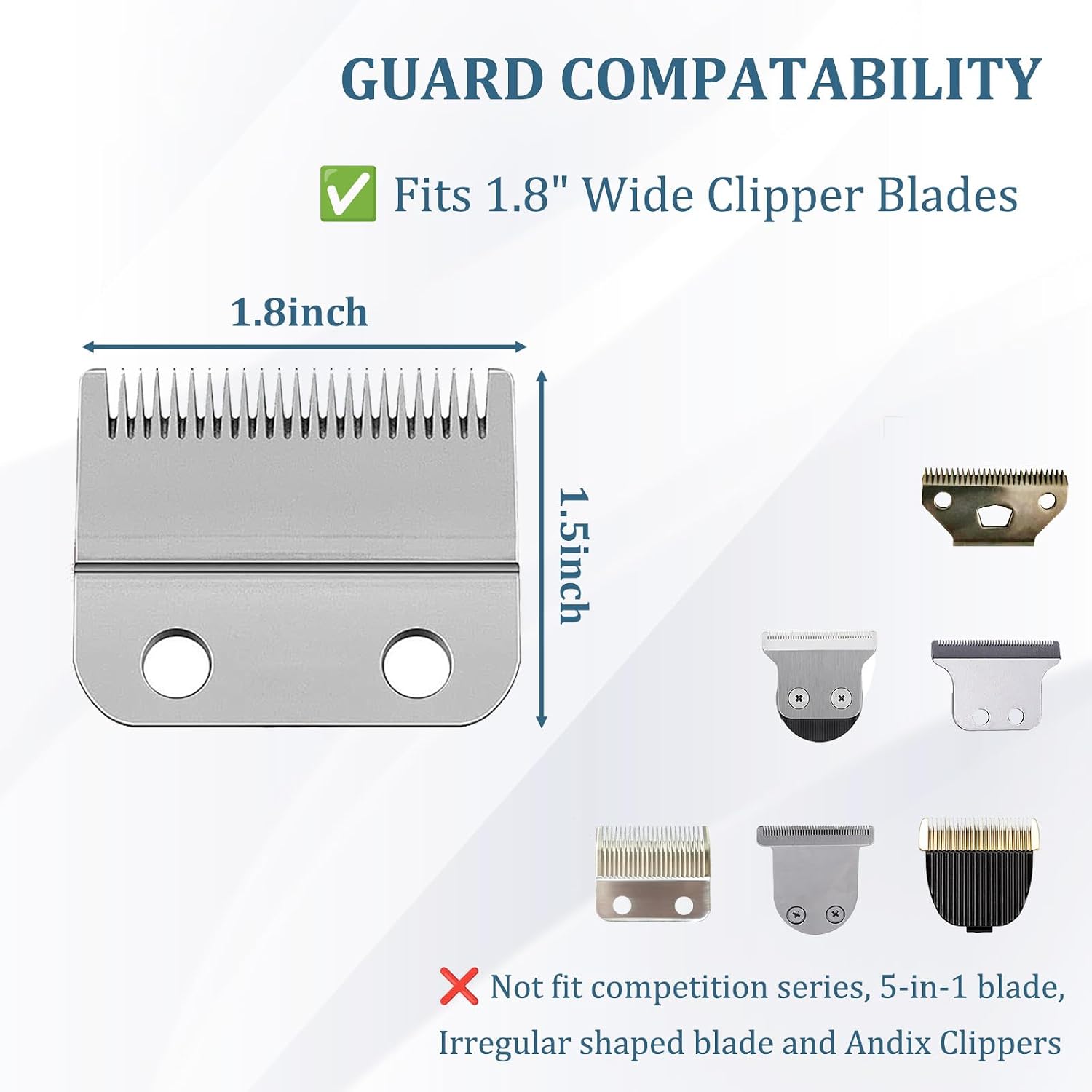 Clipper Guards Set, Compatible with Wahl Hair Clippers, Guard Number: #1/2, #1, #1 1/2, #2 (Length: 1/16", 1/8"