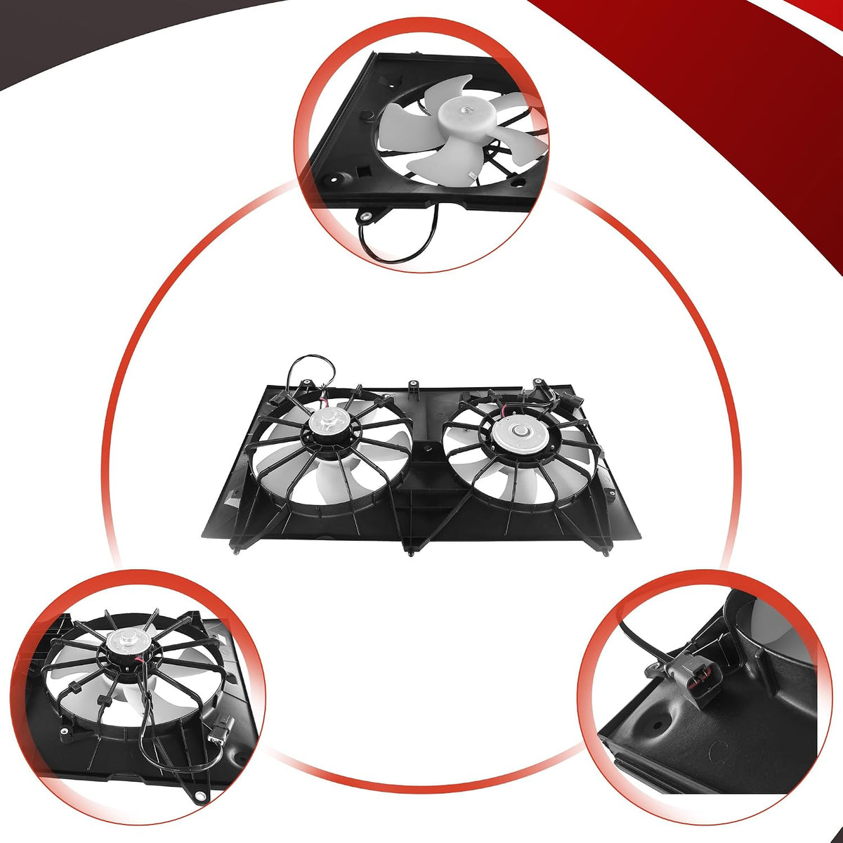 PartsFlow Engine Radiator Cooling Fan Assembly for 2003-2007 Honda Accord 2.4L 19015RAAA02 620-257