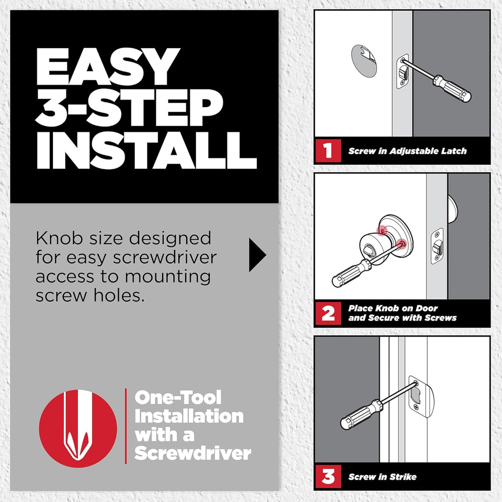 Maven Front Door Lock Handle and Deadbolt Set, Entry Handleset Round Exterior with Interior Door Knob, Secure Locking