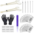 Piercing Kit 36Pcs Piercing Clamps Kit with 25Pcs Mixed 12G 14G 16G 18G 20G Ear Nose Piercing 2Pcs Piercing Clamps