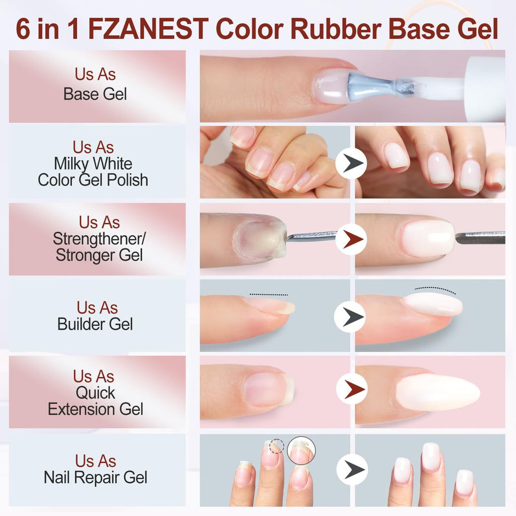Builder Gel for Nails, Milky White Gel Polish Rubber Base For Nails Strengthener Extension Apex Building Repair UV