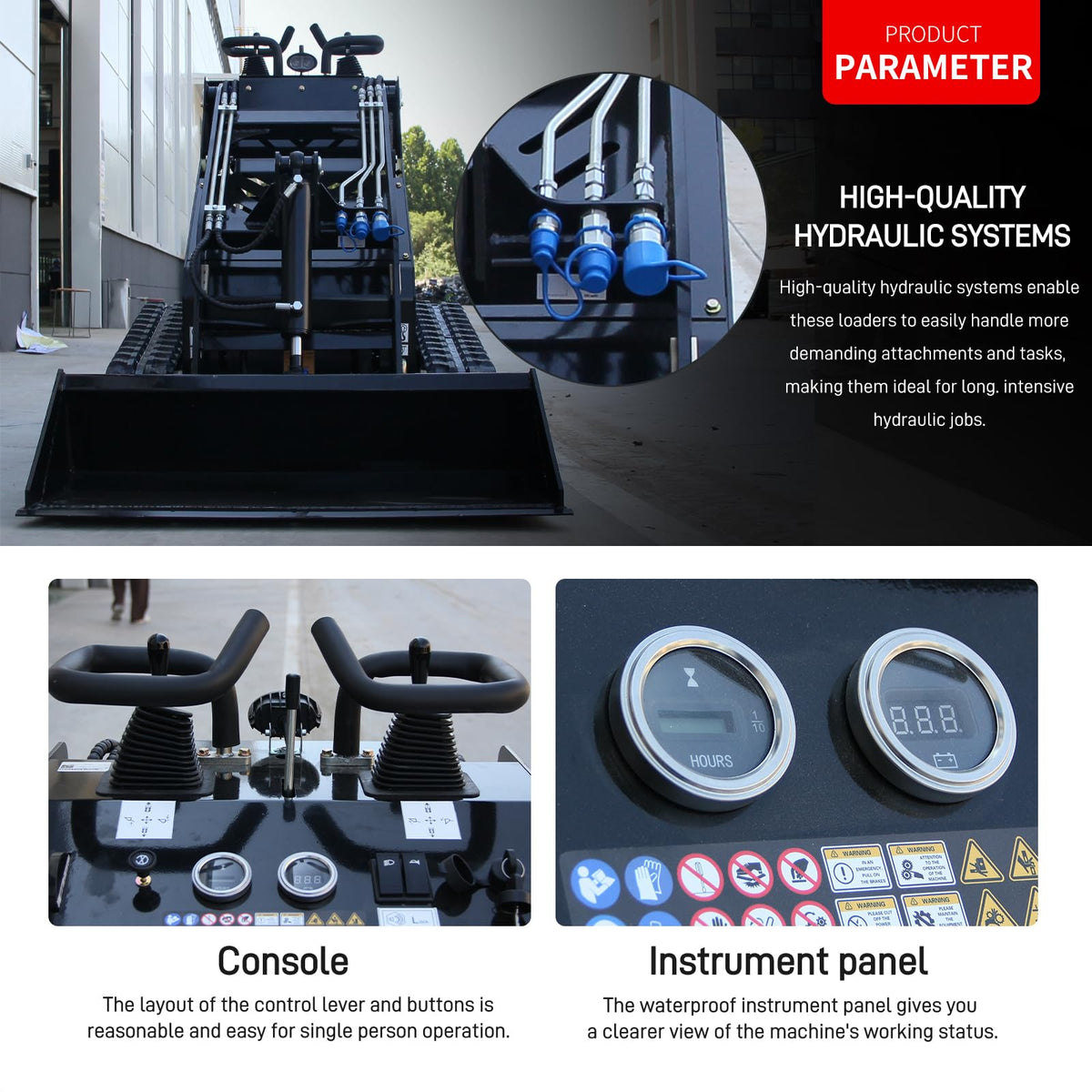 13.5HP Mini Skid Steer Loader, Gas Powered Tracked Stand-On Loader for Landscaping, Material Handling, Construction &