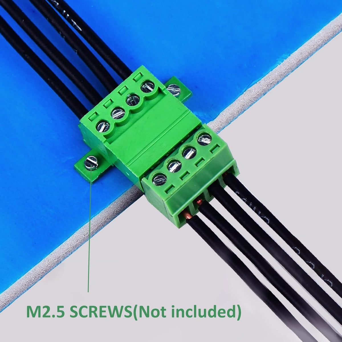 2 Set 8 Pin 3.81mm Pitch Panel Mount Screw Terminal Block Connector - Phoenix Type Connector - 8A, 300V, 16-28AWG