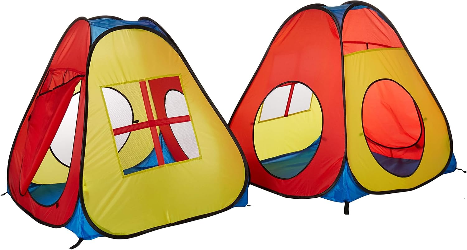 8 in 1 Pop Up Kids Play Tent with 4 Tunnel, Indoor/Outdoor Playhouse | Baby Tunnel, Tunnel Toys for Toddlers 1-3