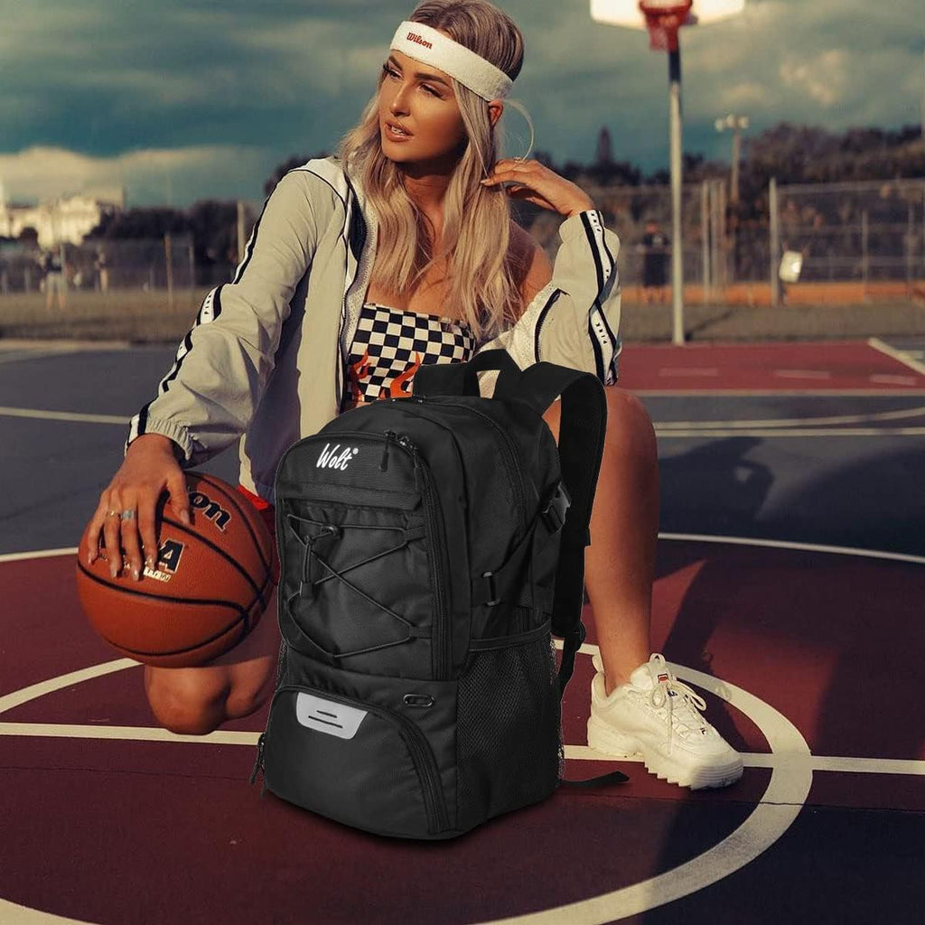 Basketball Backpack Large Sports Bag with Separate Ball Holder & Shoes Compartment, Best for Basketball, Soccer,Gym