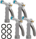 Full Size Garden Hose Nozzle 4 Pack, High Pressure Pistol Grip Water Nozzle Sprayer with Threaded Front, Adjustable