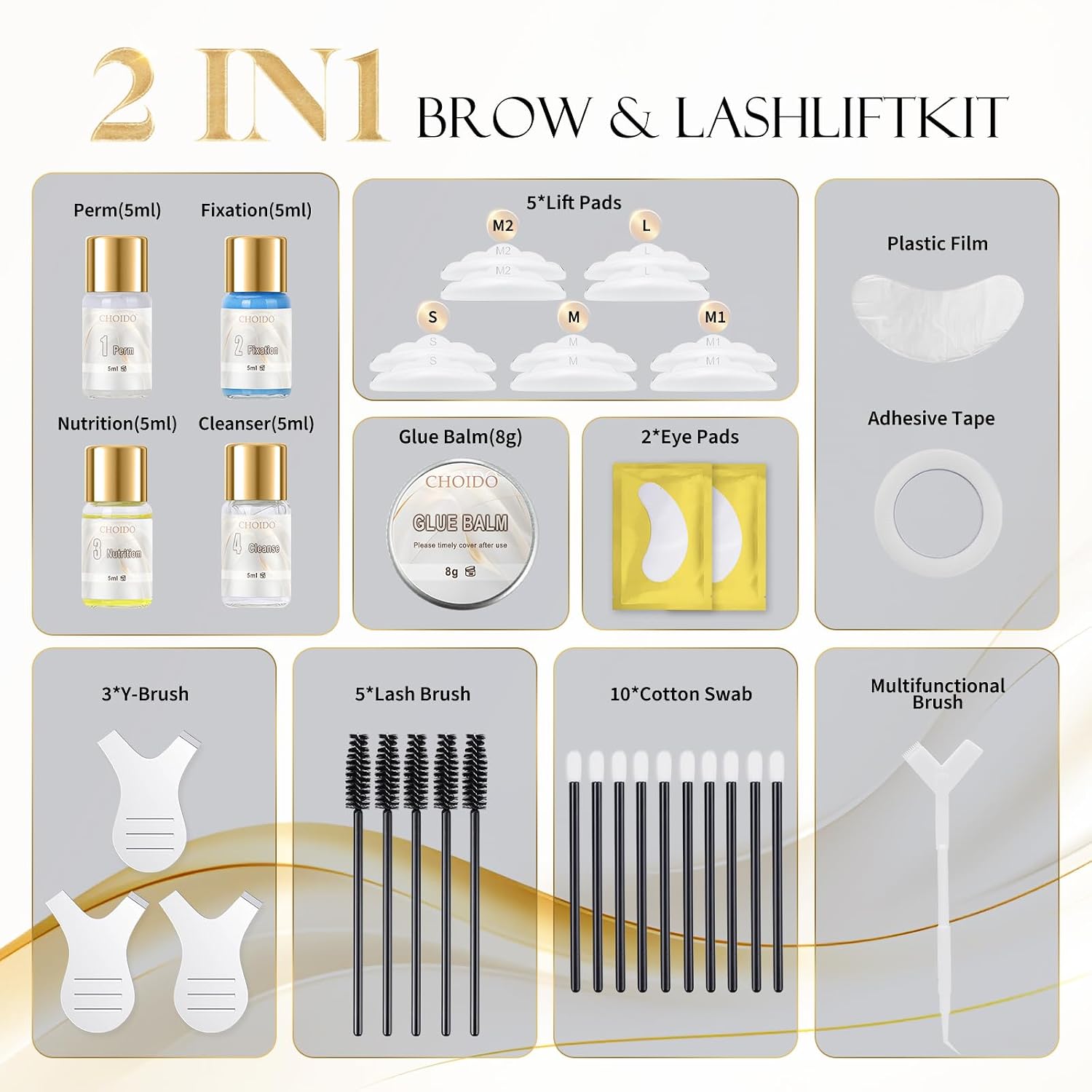 Lash Lift Kit & Brow Lamination Kit, 2 in 1 Professional Eyelash Curling and Eyebrow Lamination Set, DIY Eyelash Perm