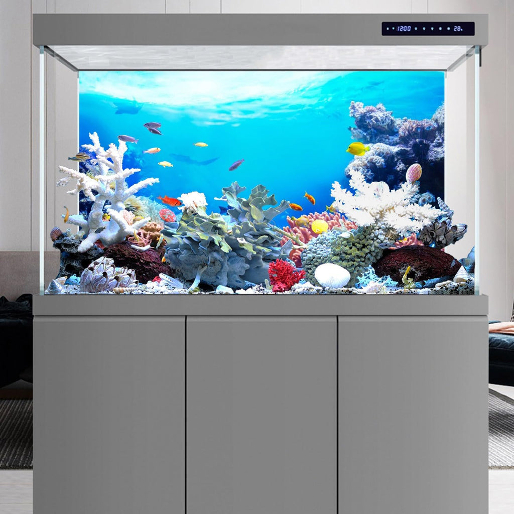 48x24 in Underwater Aquarium Backdrop Colorful Coral Fish Tank Background
