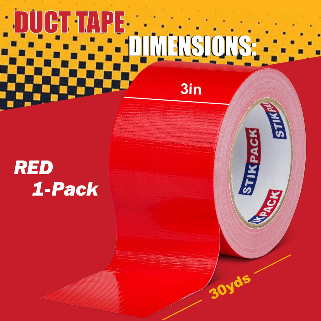 3'' Wide Red Duct Tape Heavy Duty 3 Inches x 30 Yard, 1 Roll