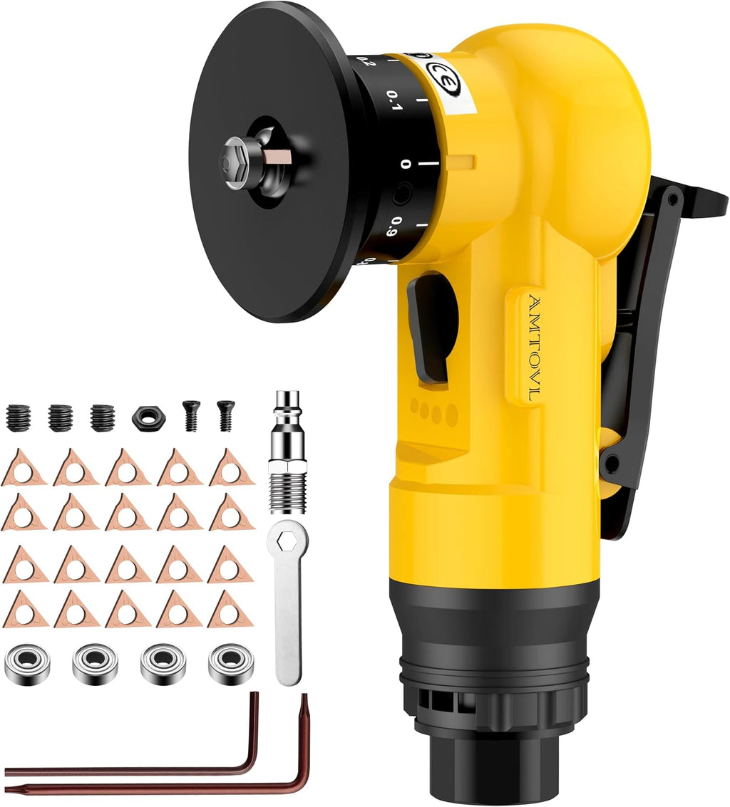 AMTOVL Pneumatic Chamfering Tool, Mini Air Chamfer Tool W/ 10C & 10R Blades