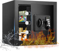 1.8 Cub Small Fire Safe for Home Use, Digital Security Safes Fireproof Waterproof with Combination Lcok and Removable