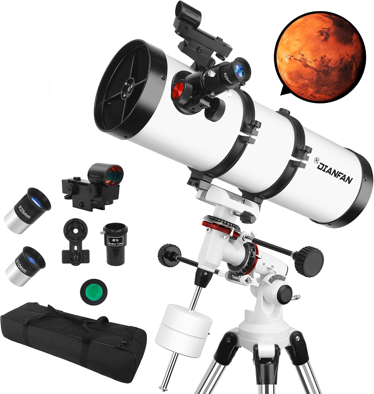 150EQ Professional Astronomy Telescope for Adults High Powered | Portable Manual Equatorial Reflector Telescope for