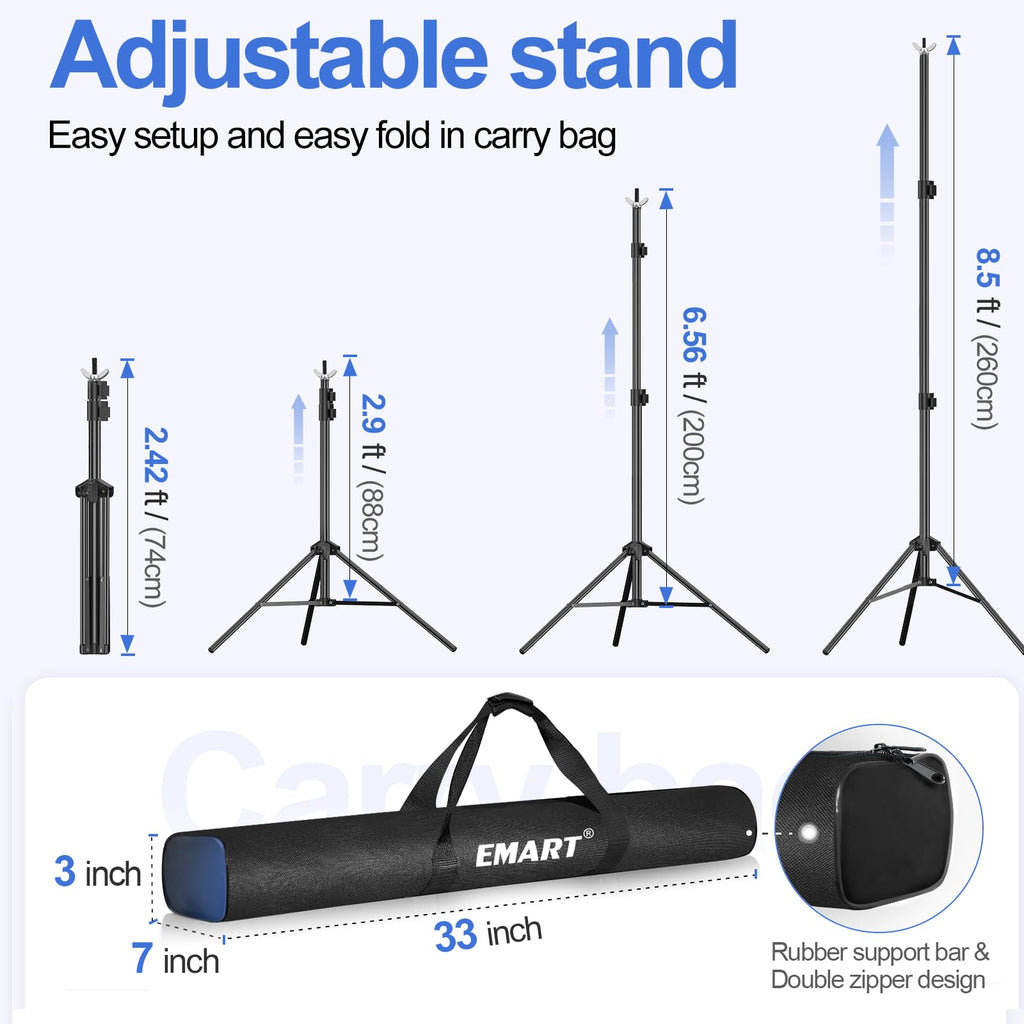 Backdrop Stand 10x8.5FT Adjustable Back Drop Stand for Party Events