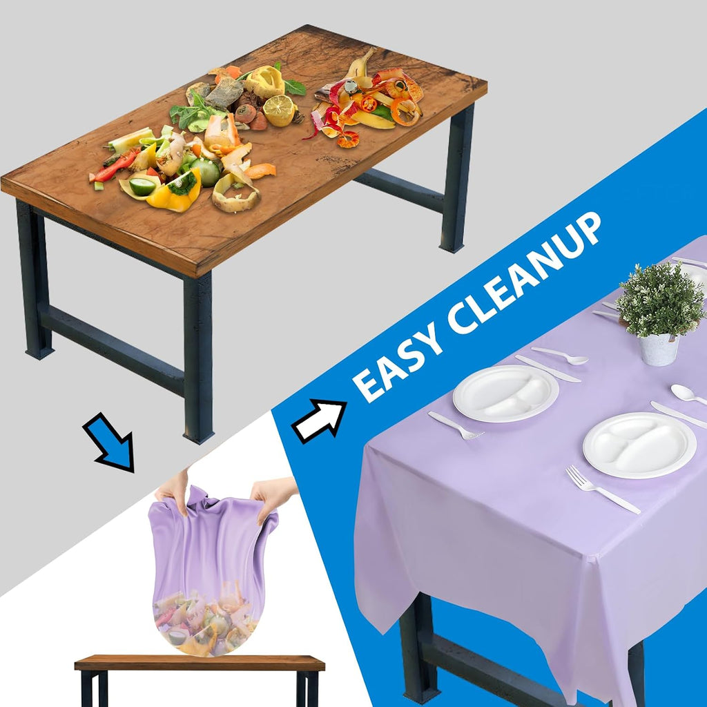 Disposable Tablecloth 12 Packs (Assorted Colors, Rectangular)